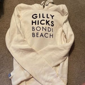 Hollister Gilly Hicks cream hooded sweatshirt, Size M